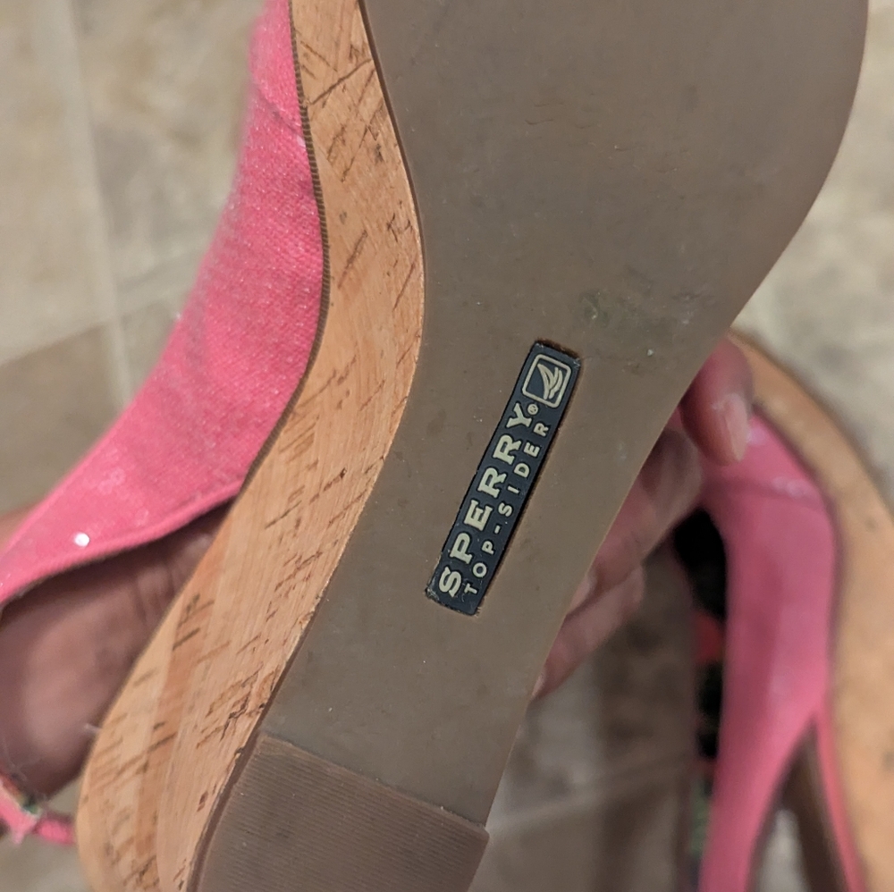 Sperry Women's Pink Peep-Toe Slingback Shoes - Picture 6 of 8